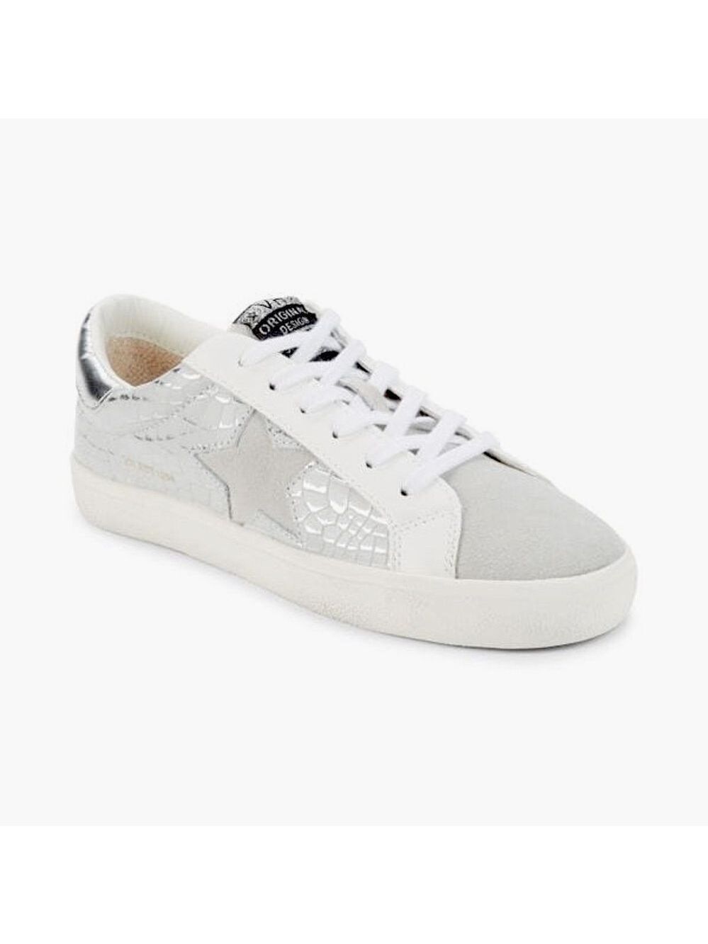 Vintage Havana-Edge Croc Embossed Leather Sneakers-size 7.5 Gray/white-Brand New - Picture 14 of 14